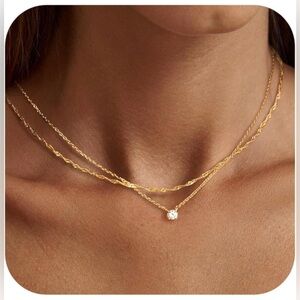NWT Dainty 14k Gold Choker Necklace Simple Gold Plated